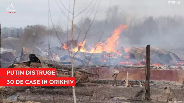 Rusia a bombardat orasul ucrainean Orikhiv. Peste 30 de case au fost avariate